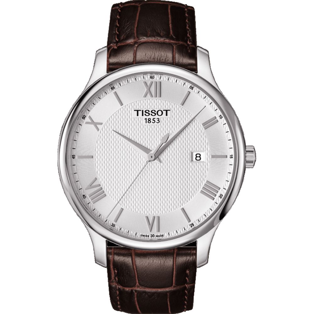 Reloj de hombre TISSOT TRADITION blanco correa negra