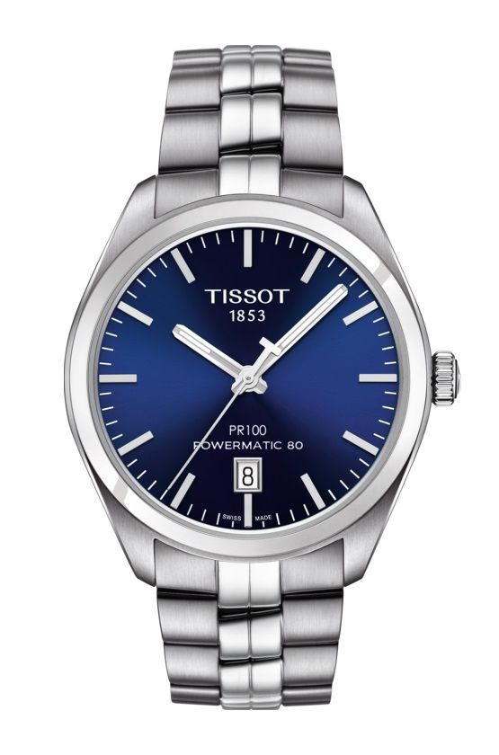 Reloj de hombre Tissot pr100 automático azul T1014071104100