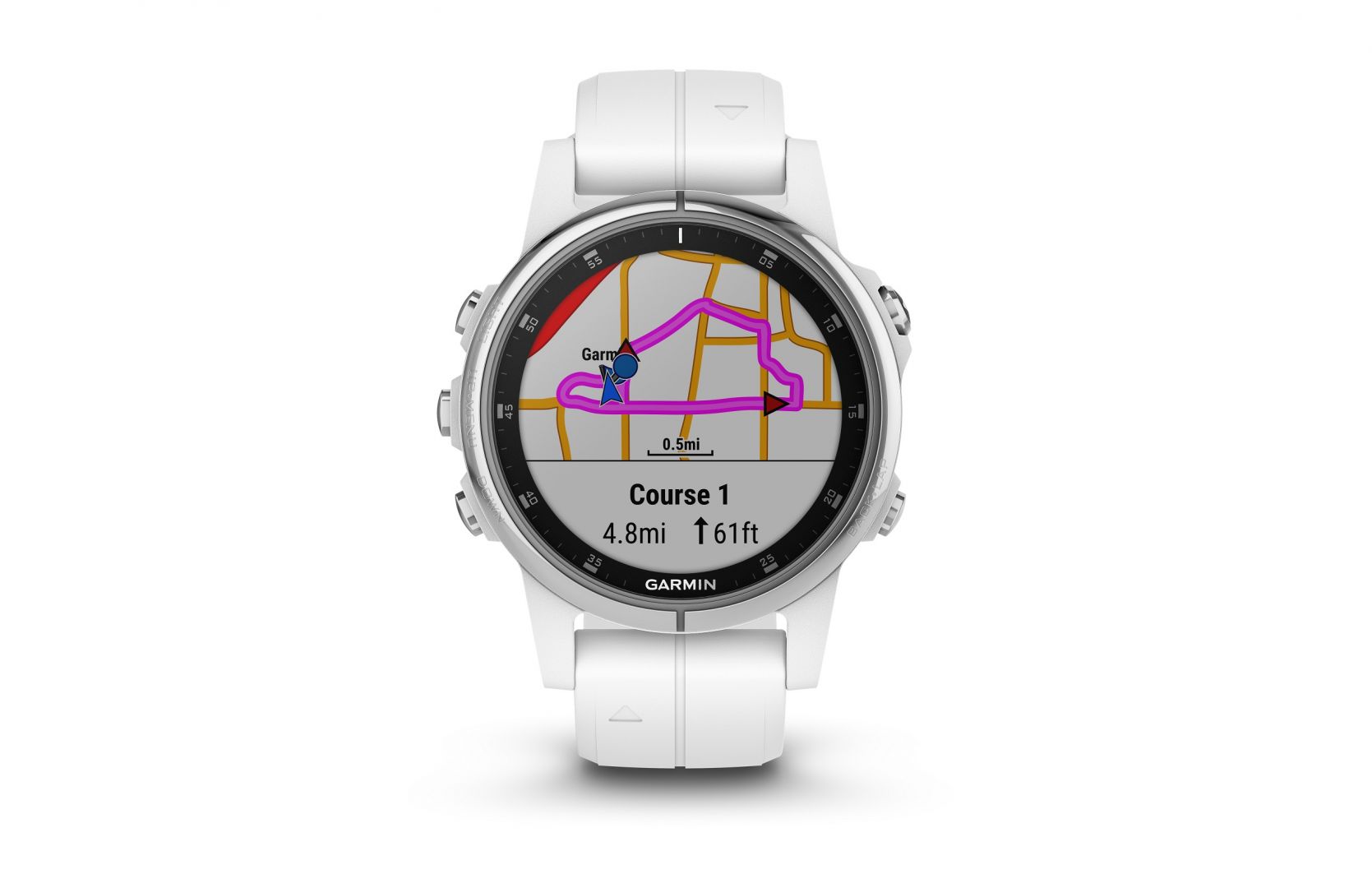 Smartwatch garmin f nix 5S Plus Zafiro blanco con correa blanca 010 01987 01 Joyeria sendra
